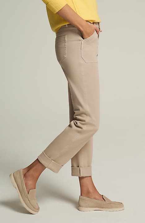 high-rise patch-pocket jeans