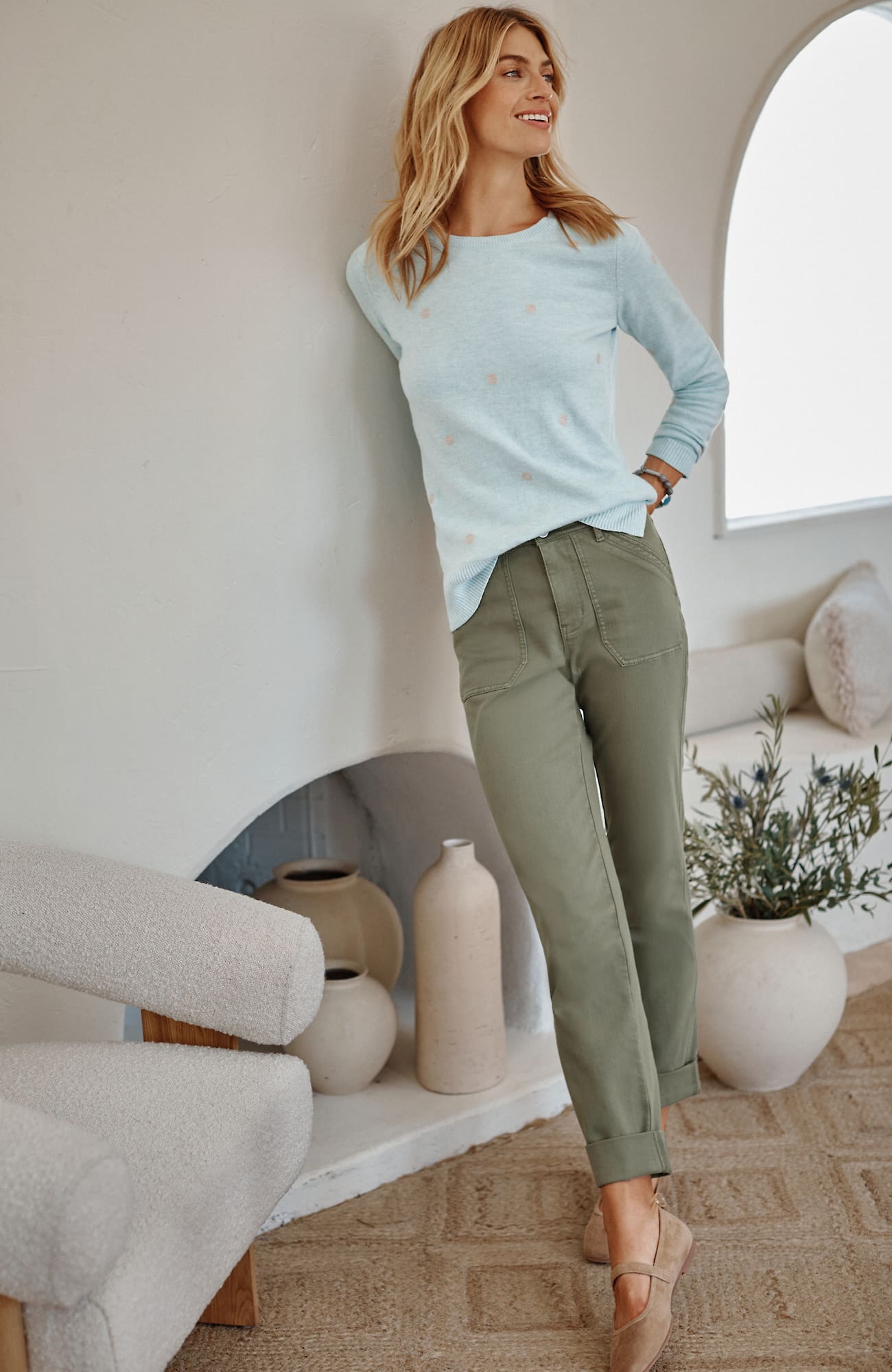 Jjill J.jill High-rise Patch-pocket Jeans In Light English Moss