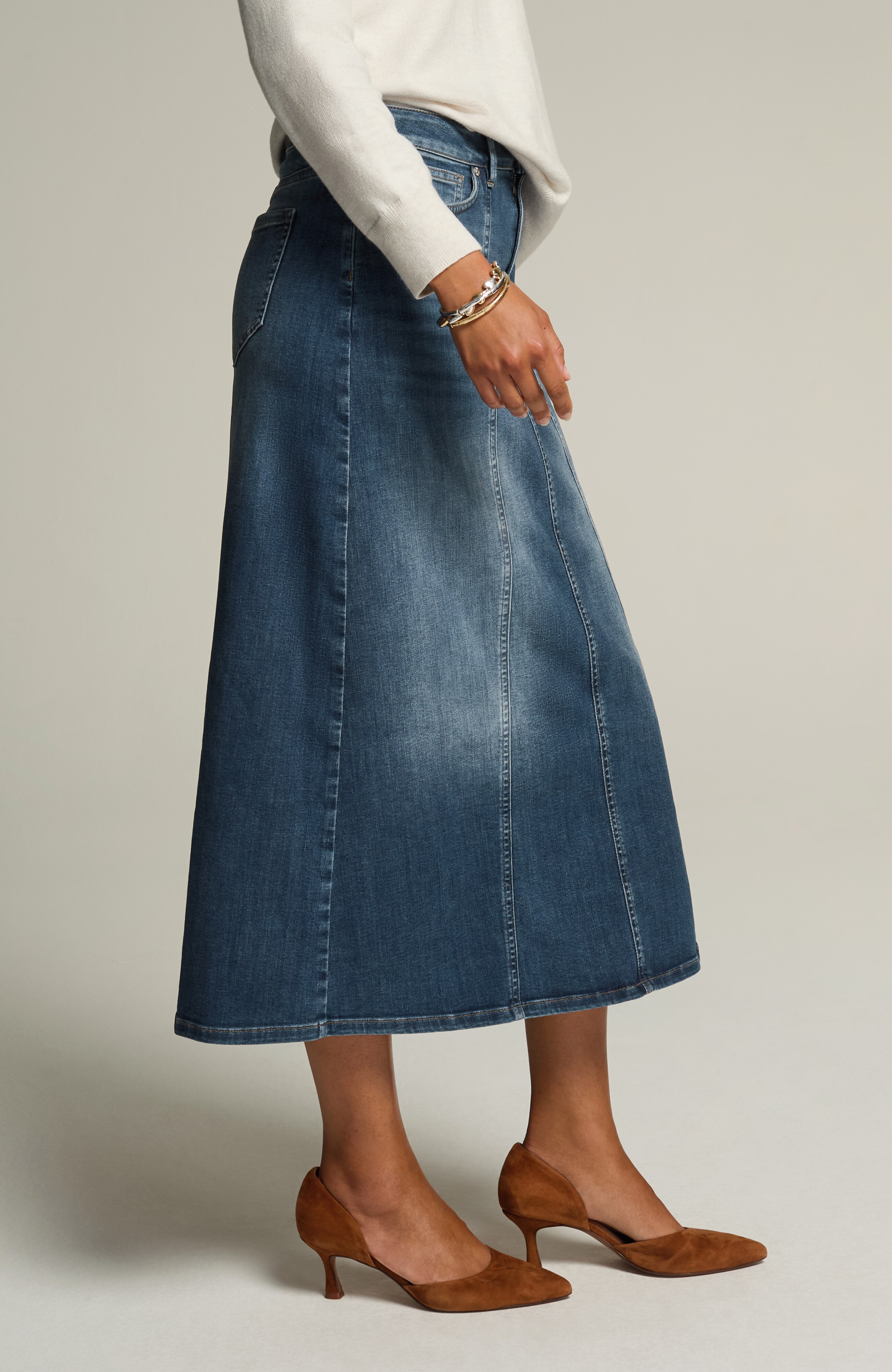 Cellulose Denim Maxi Skirt