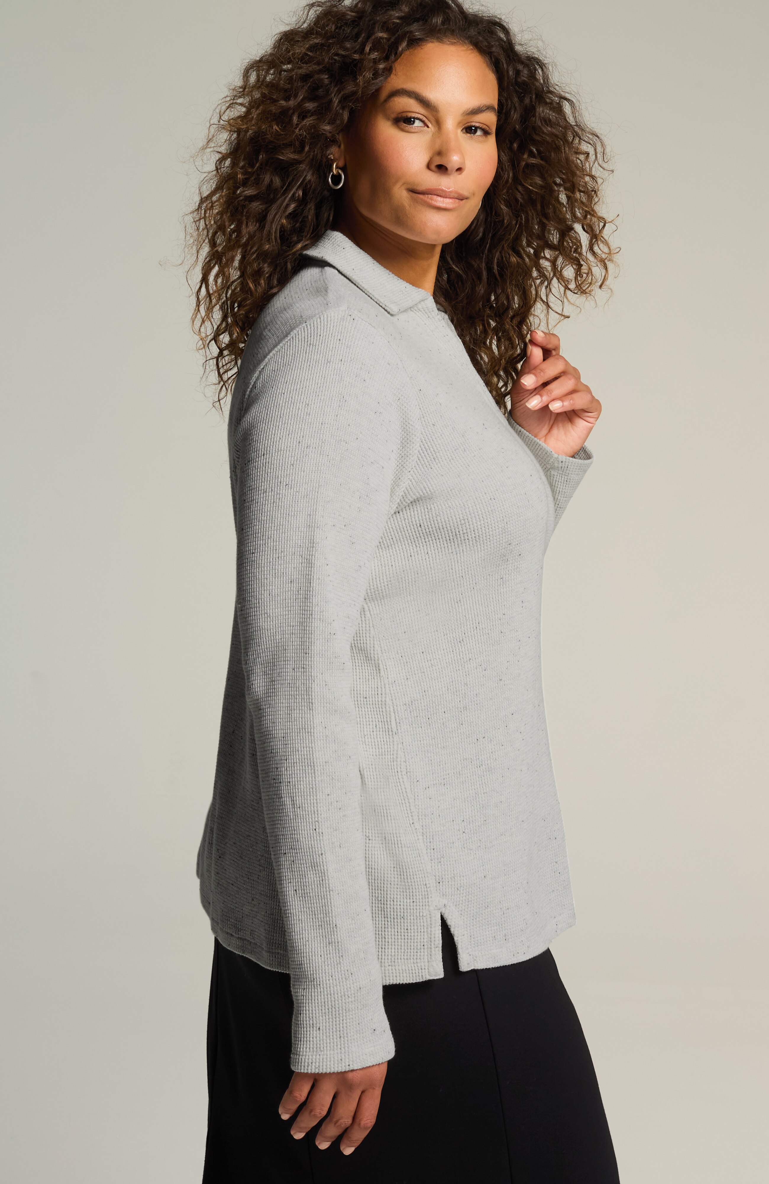 WE COLLARED WAFFLE TOP | JJill