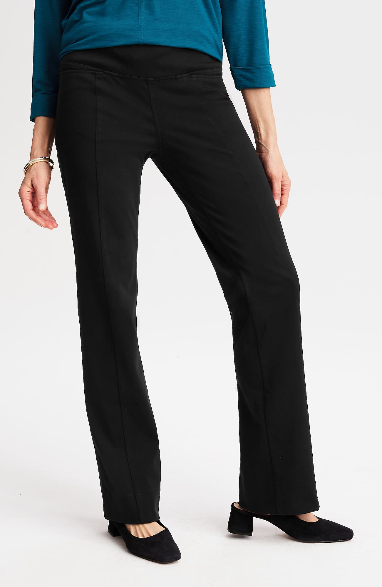 Jjill J.jill Wearever Smooth-fit Boot-cut Knit Jeans In Black