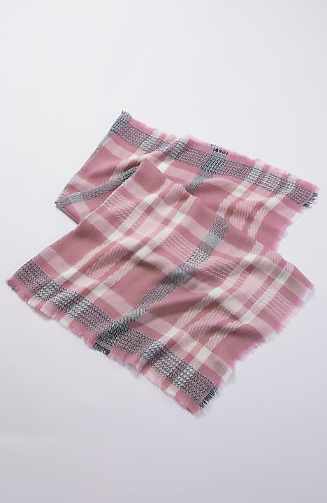 fringed plaid square scarf