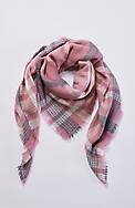fringed plaid square scarf