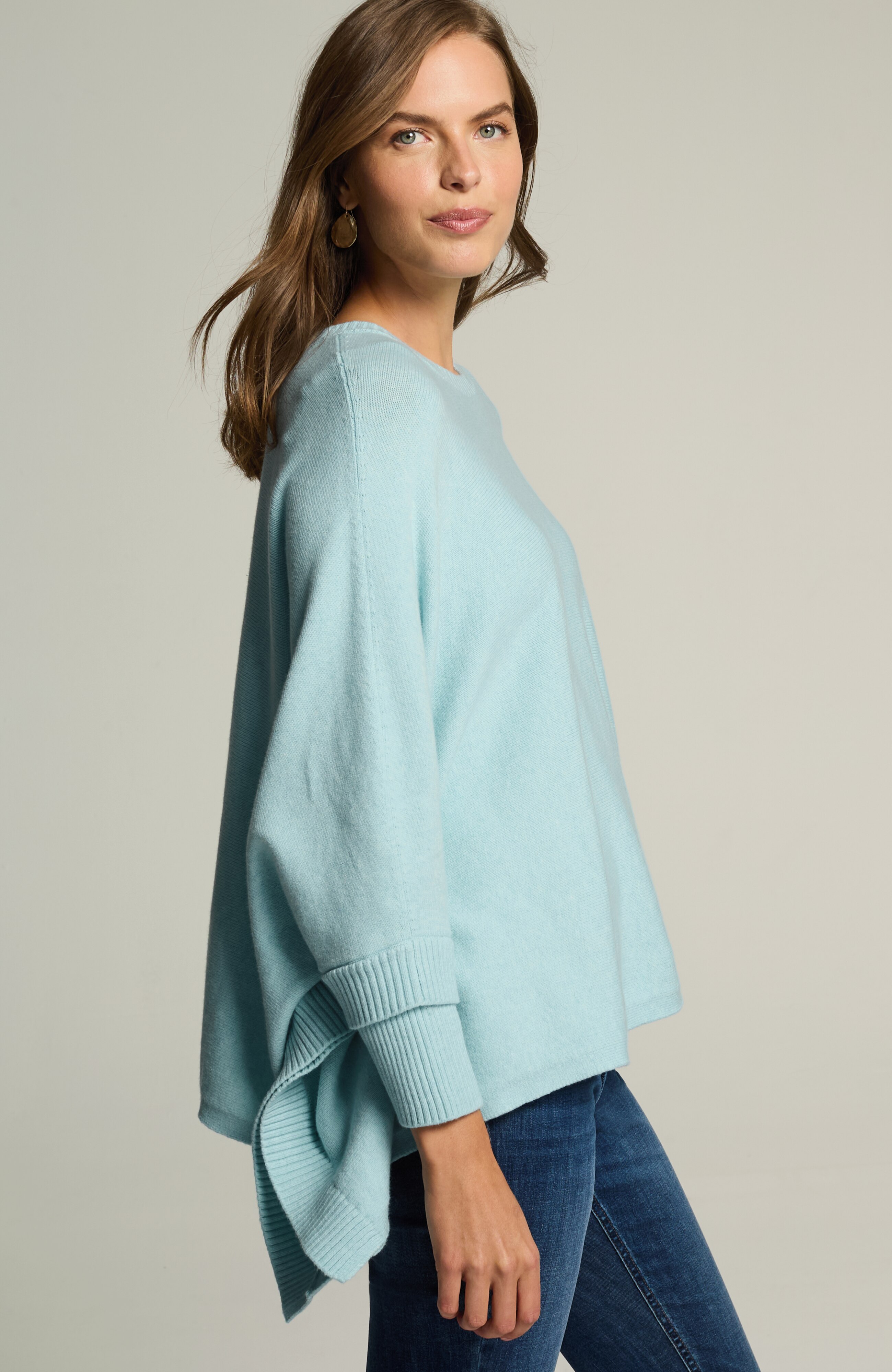 eLLa ポンチョ ベスト ジレ poodle poncho pullover Sheer Silk Georgette Poncho | EILEEN FISHER