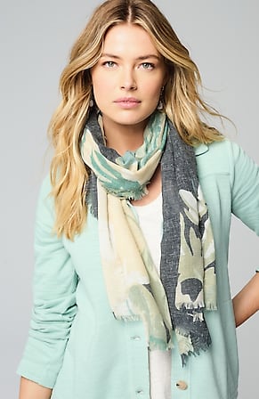 Image for Fringed Exploded Floral Scarf