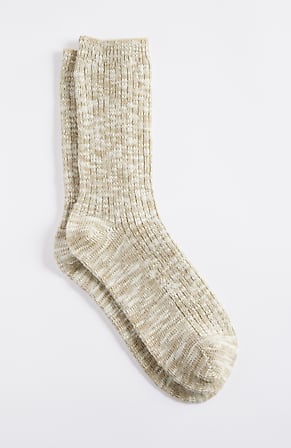 Image for Marled-Texture Cotton-Blend Crew Socks