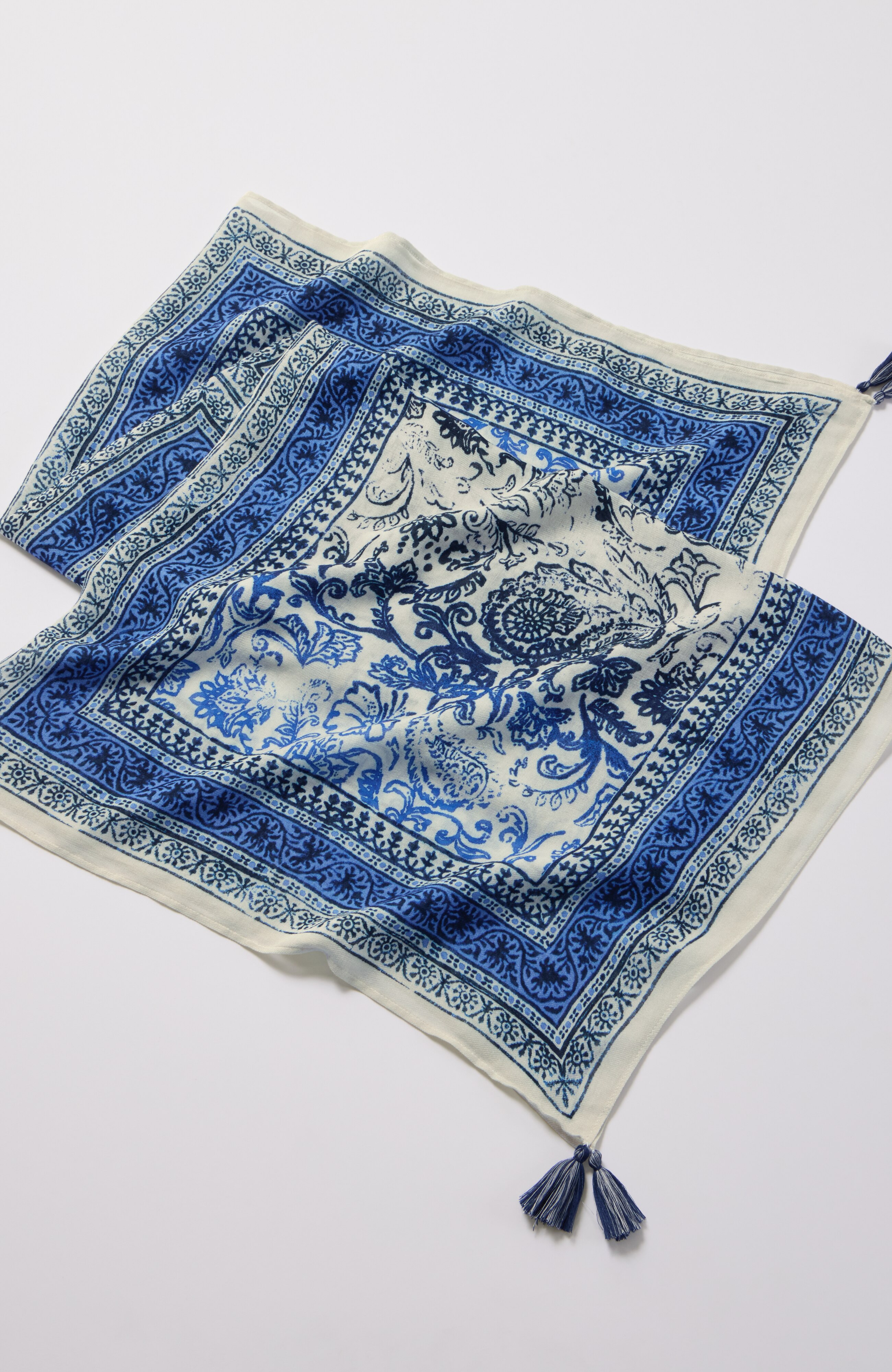 intricate-border square scarf