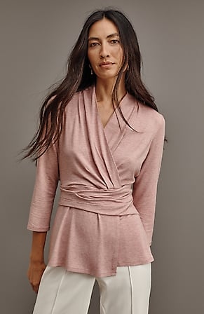 Image for Wearever V-Neck Draped-Waist Top