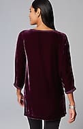 rayon silk velvet boat-neck tunic