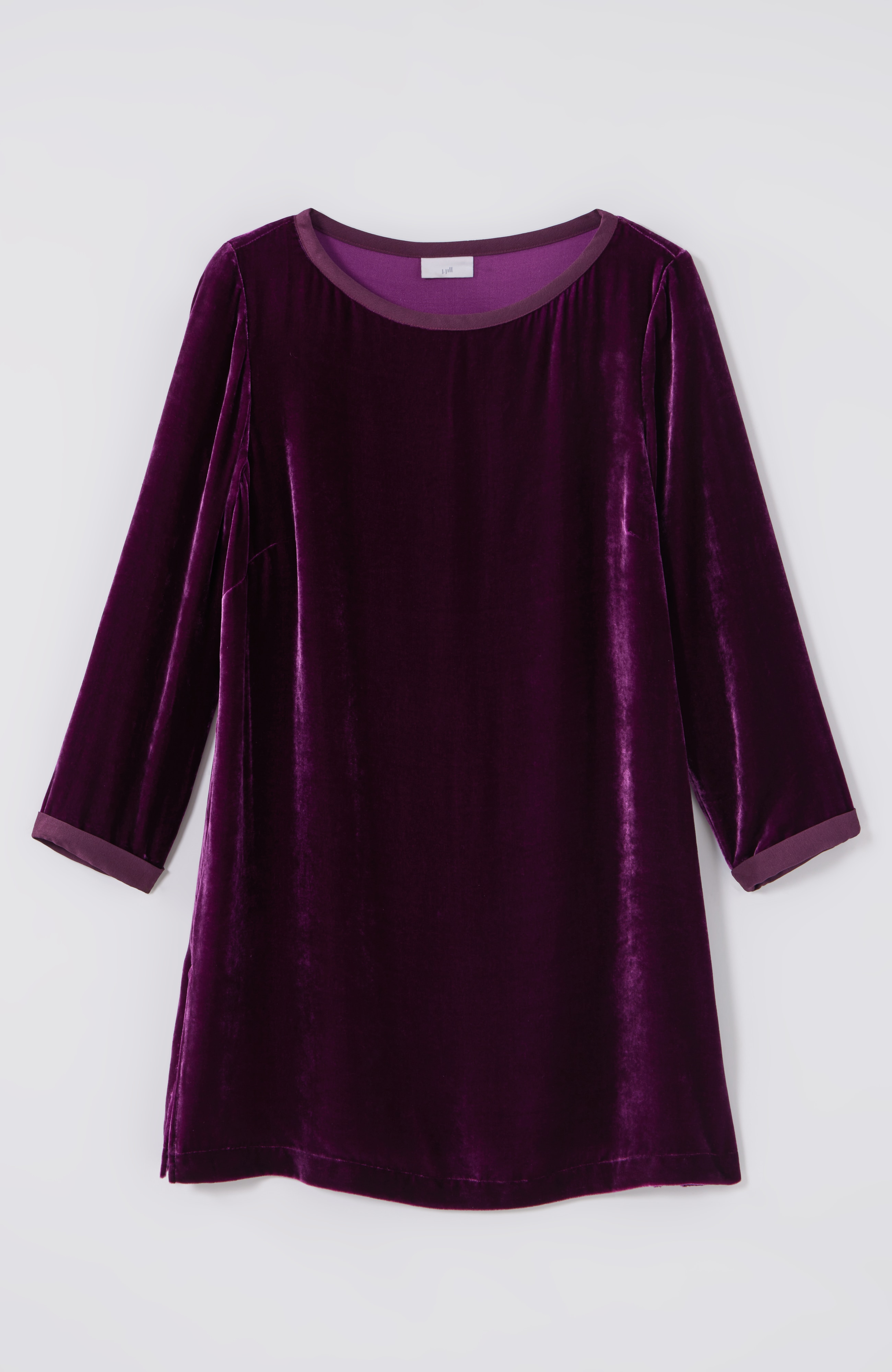 RAYON SILK VELVET BOAT-NECK TUNIC | JJill