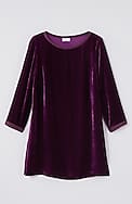 rayon silk velvet boat-neck tunic