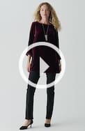rayon silk velvet boat-neck tunic