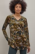 pure jill velour v-neck tunic