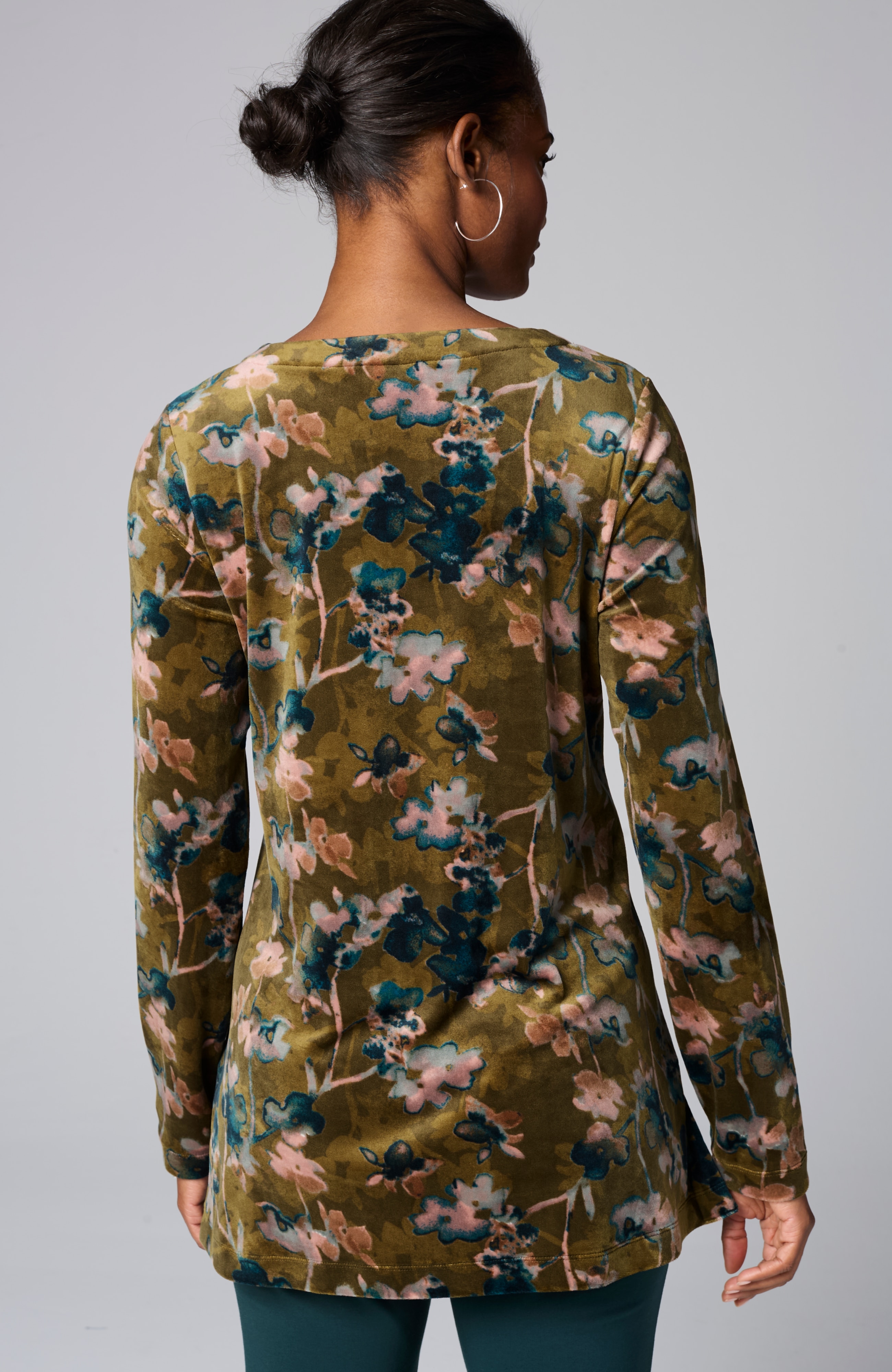 pure jill velour v-neck tunic