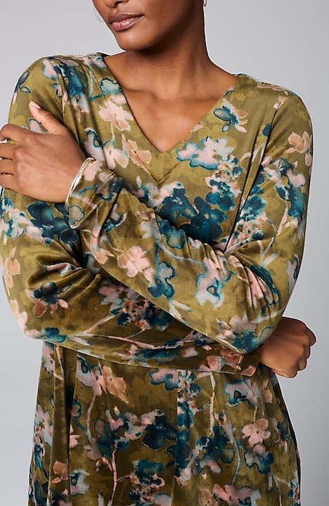 pure jill velour v-neck tunic