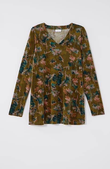 pure jill velour v-neck tunic