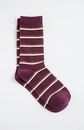 Image for Two-Tone Striped Crew Socks