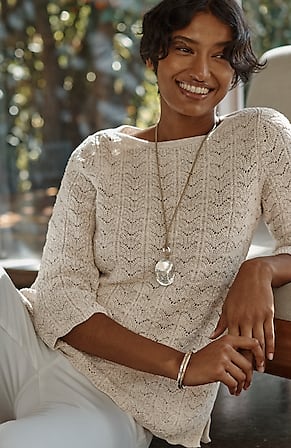 Image for Marled Lace-Knit Sweater