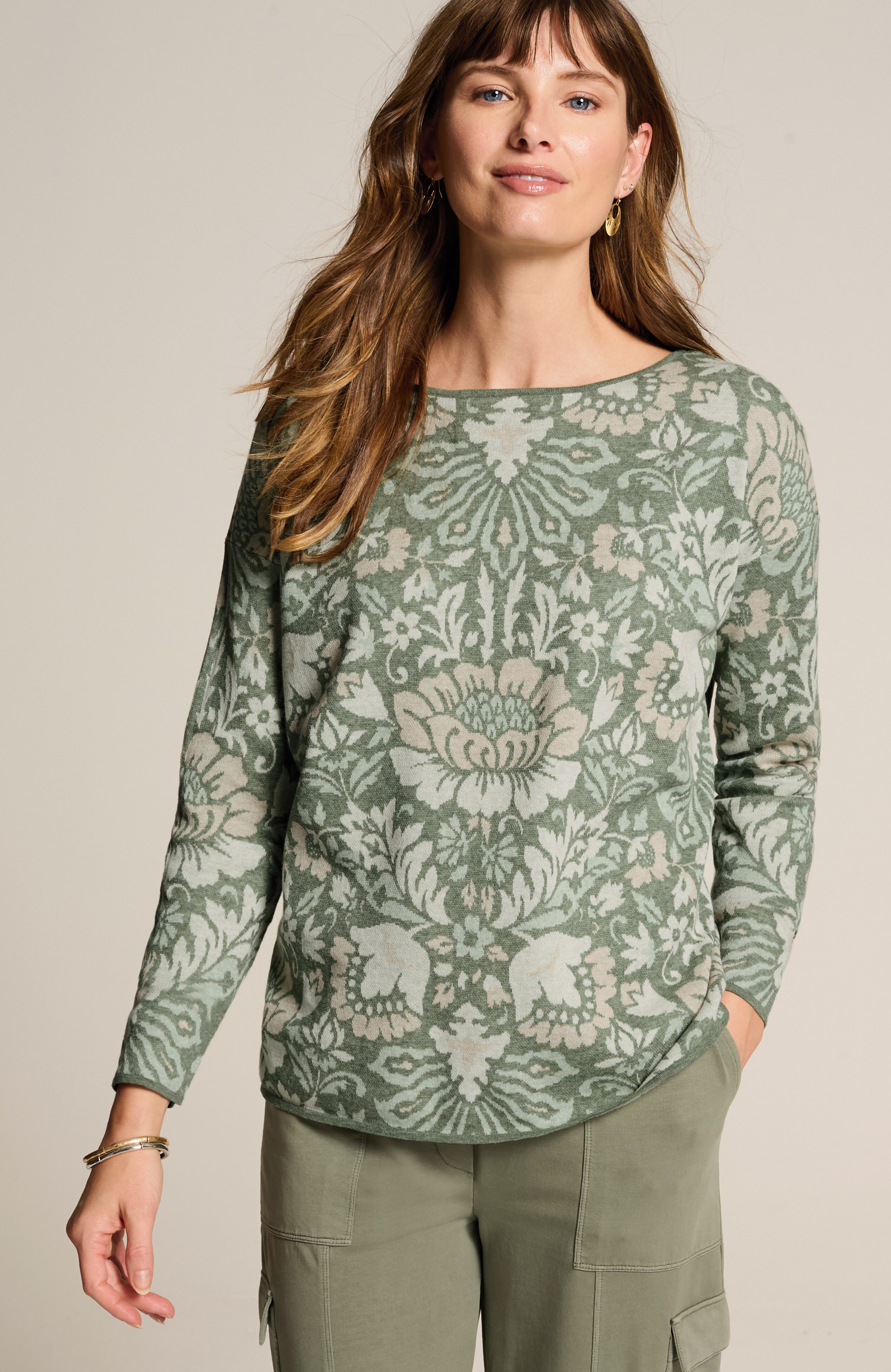 tapestry jacquard sweater