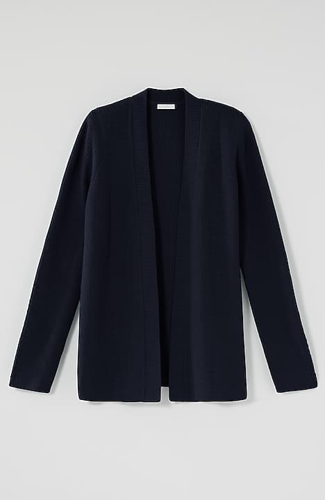 ribbed open-front cardi