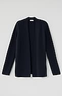ribbed open-front cardi