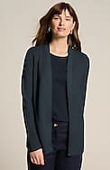 ribbed open-front cardi