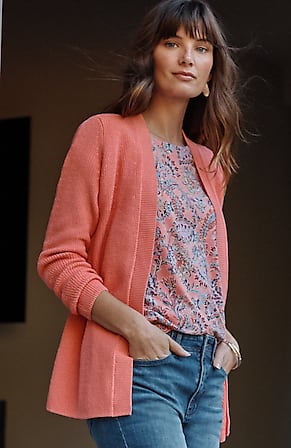 Image for Ribbed Open-Front Cardi