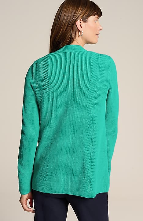 ribbed open-front cardi