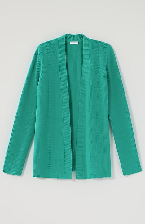 ribbed open-front cardi