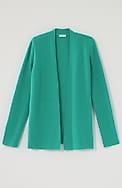 ribbed open-front cardi