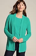 ribbed open-front cardi