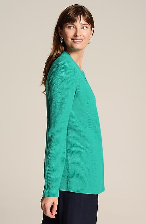 ribbed open-front cardi