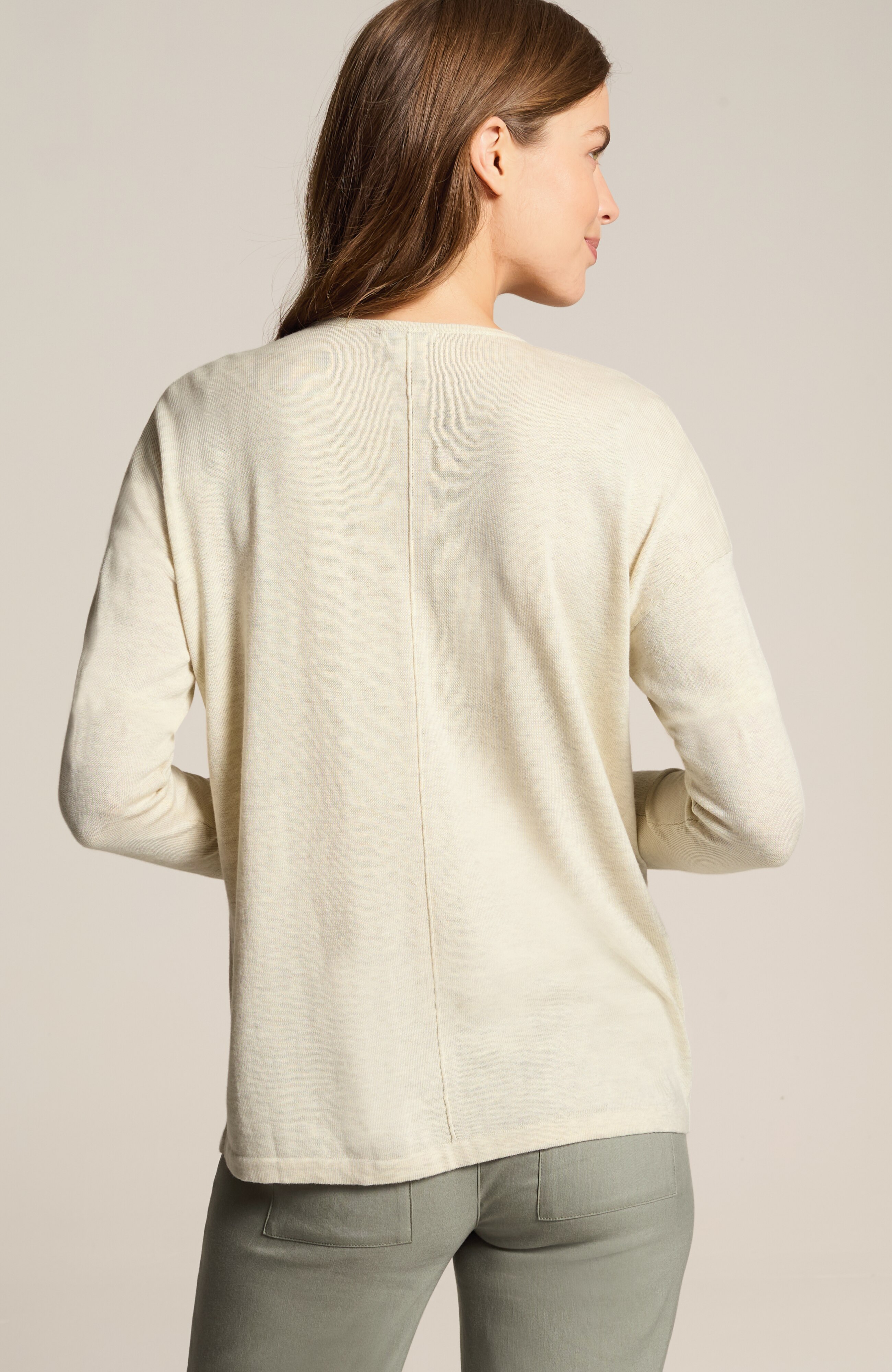 organically grown cotton seamed sweater
