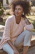 marled single-button cardi