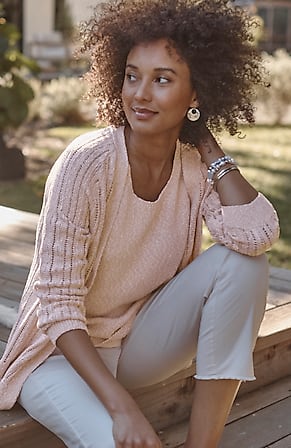 Image for Marled Single-Button Cardi