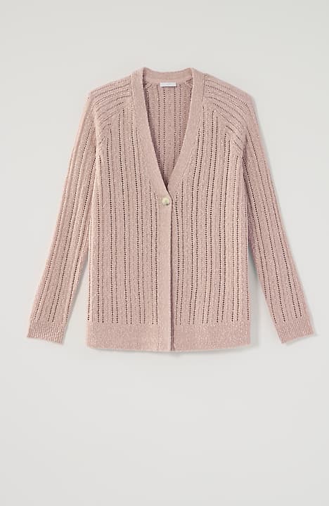 marled single-button cardi