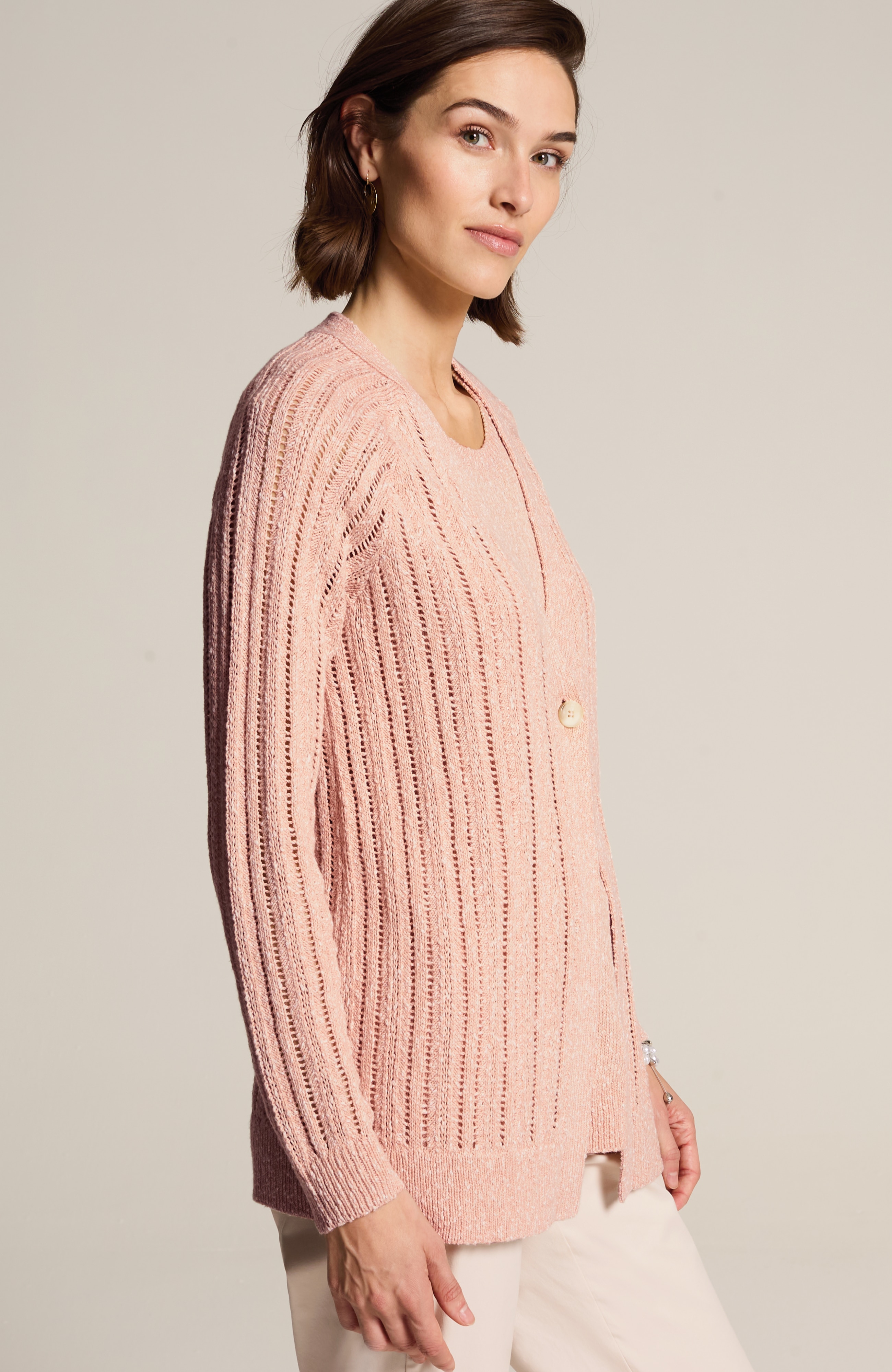 Marled Single-Button Cardi | JJill