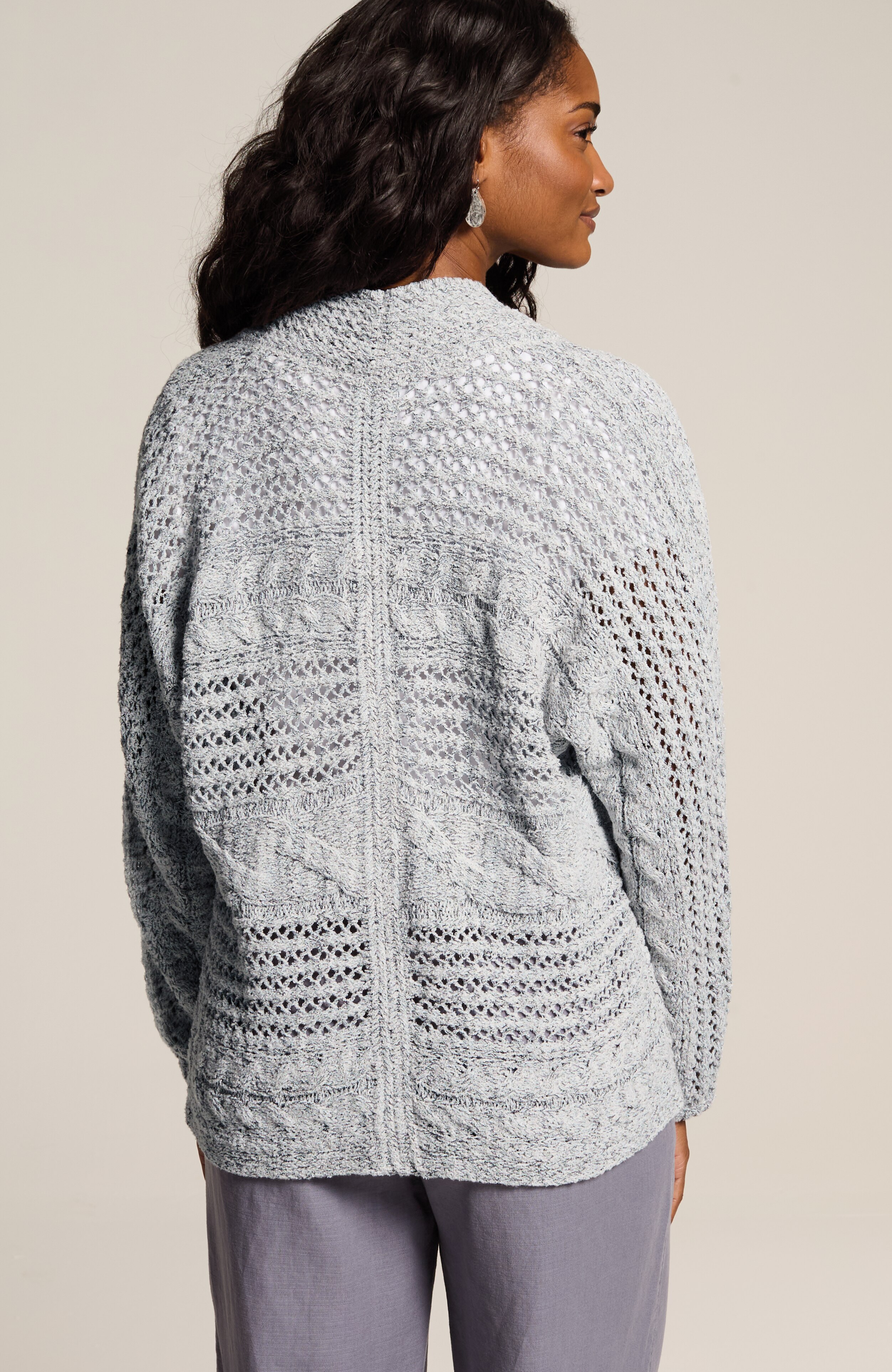 pure jill open-texture cardi