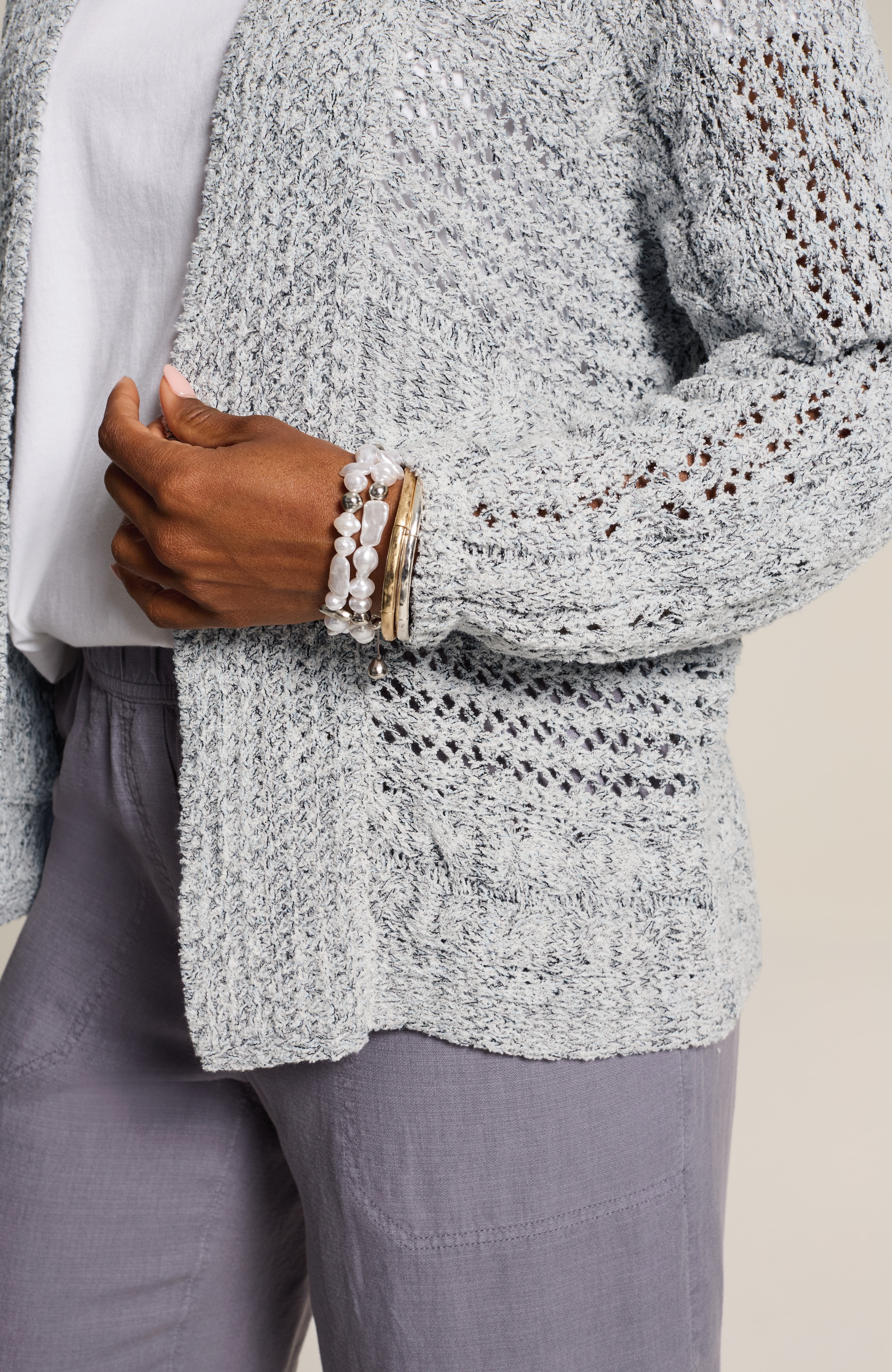 pure jill open-texture cardi