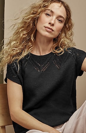 Image for Rib-Stitched Short-Sleeve Sweater