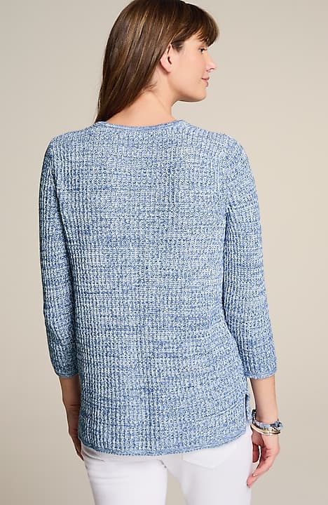 slub-textured ribbed sweater