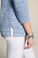 slub-textured ribbed sweater