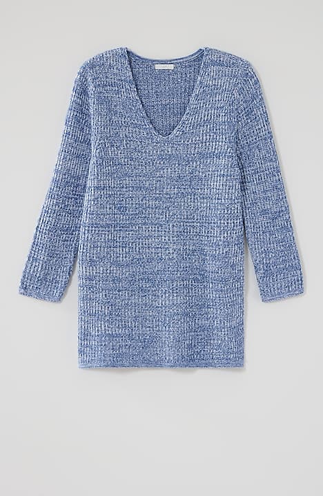 slub-textured ribbed sweater