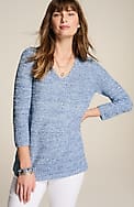 slub-textured ribbed sweater