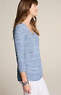 slub-textured ribbed sweater