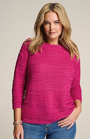 Image for Placed-Pattern Slub-Textured Sweater