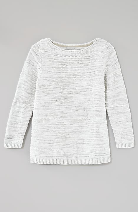 placed-pattern slub-textured sweater