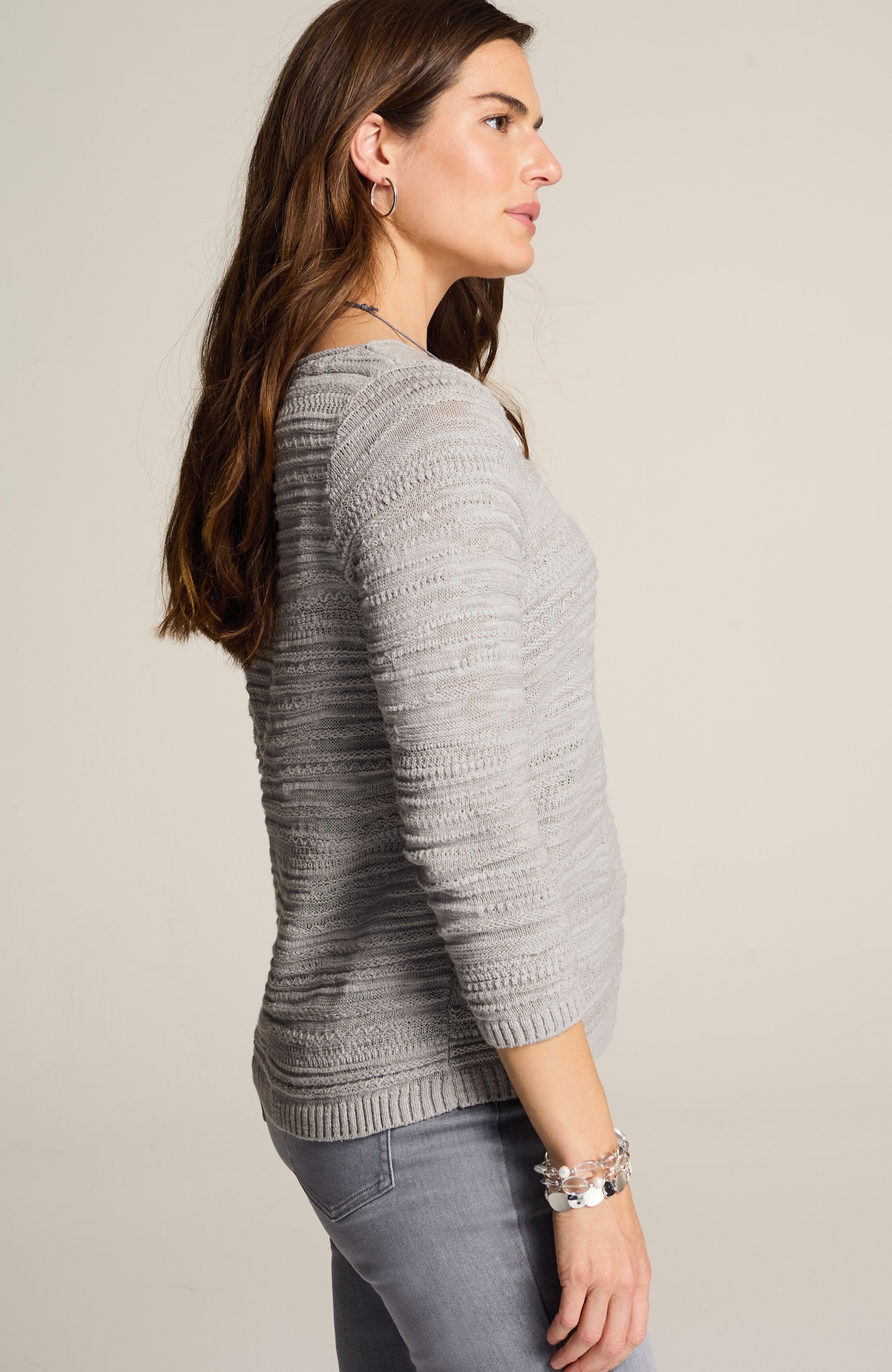 PLACED-PATTERN SLUB-TEXTURED SWEATER | JJill