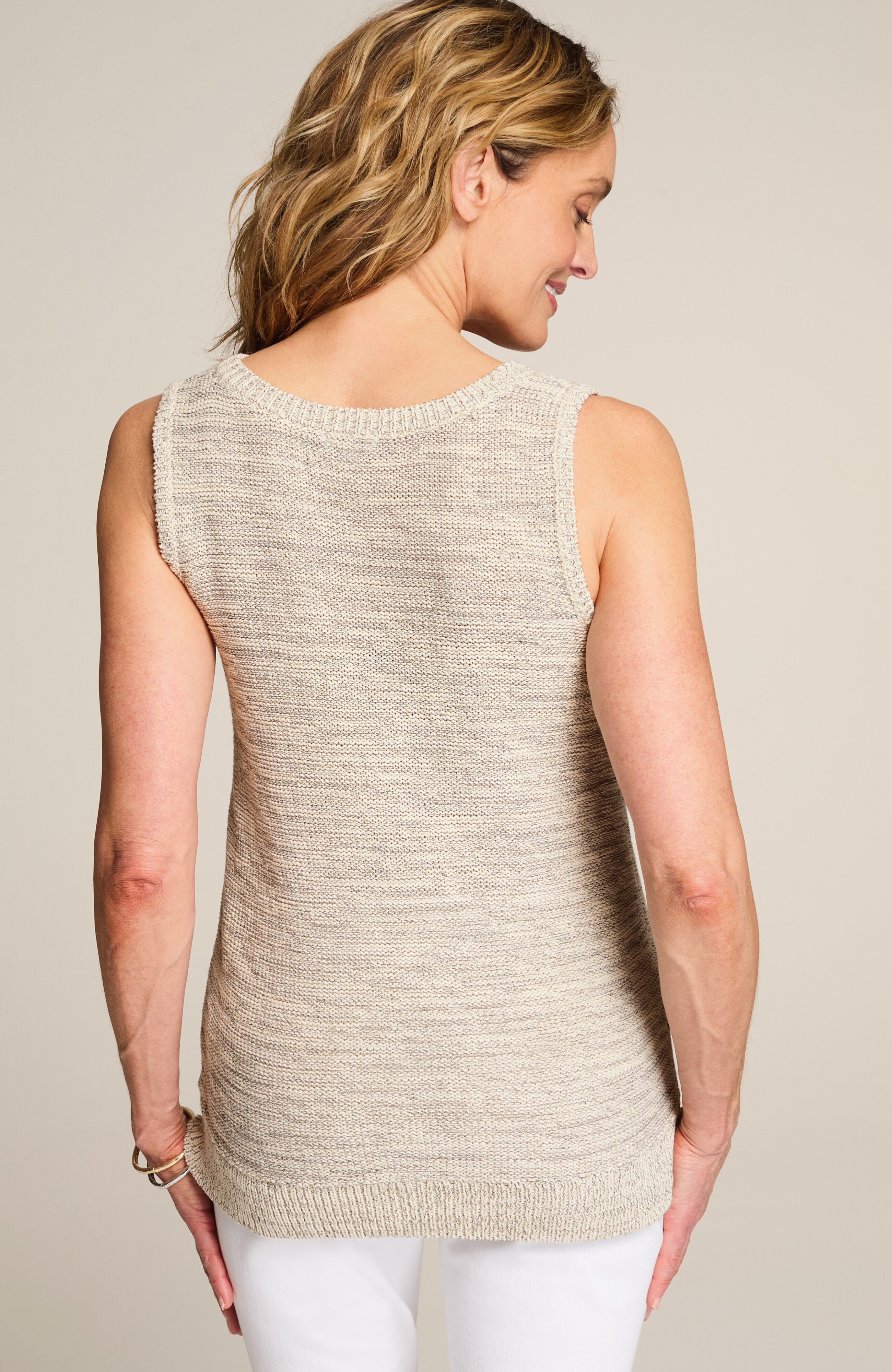 tweed-textured sweater tank