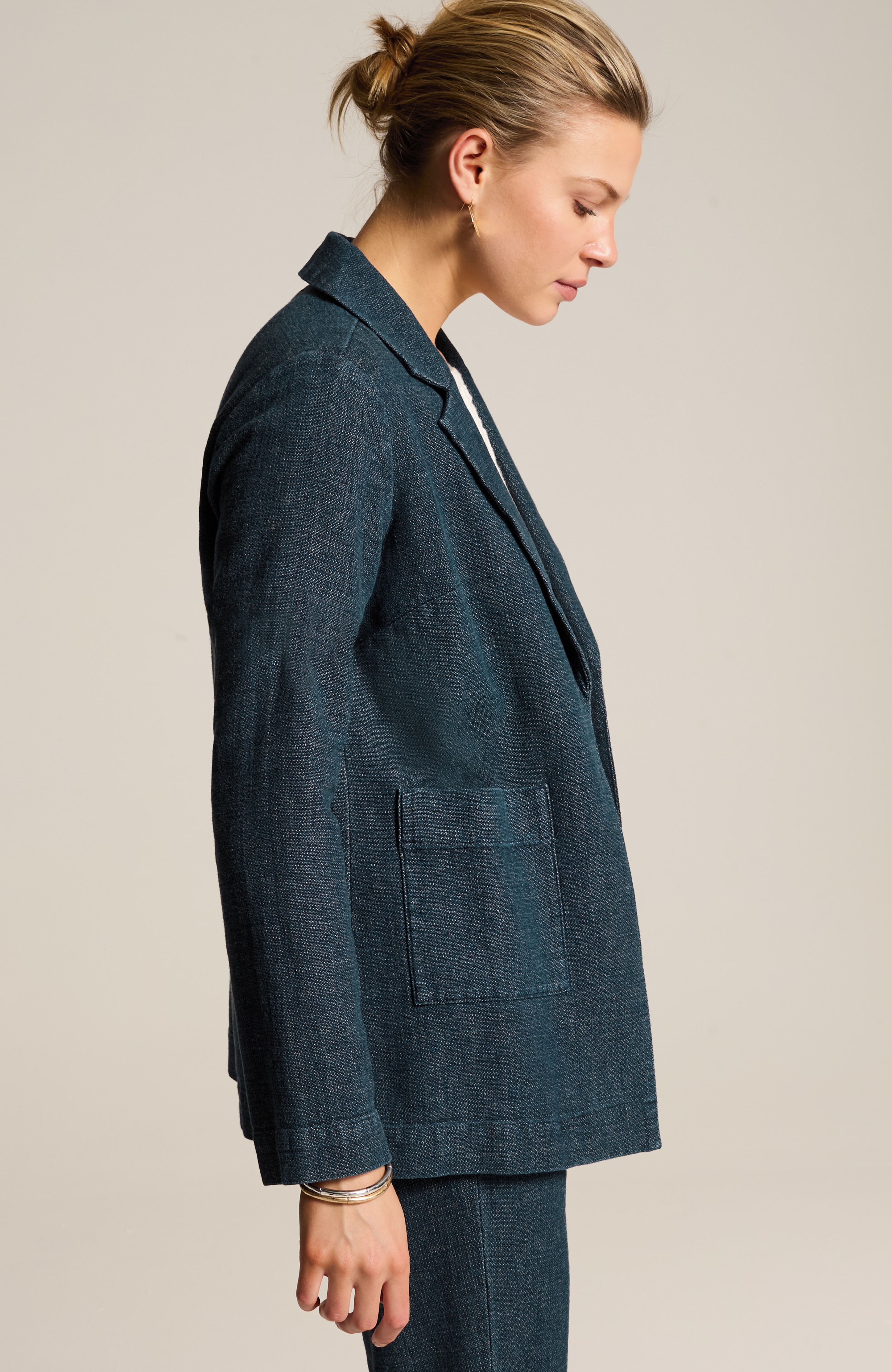 pure jill indigo open-front jacket